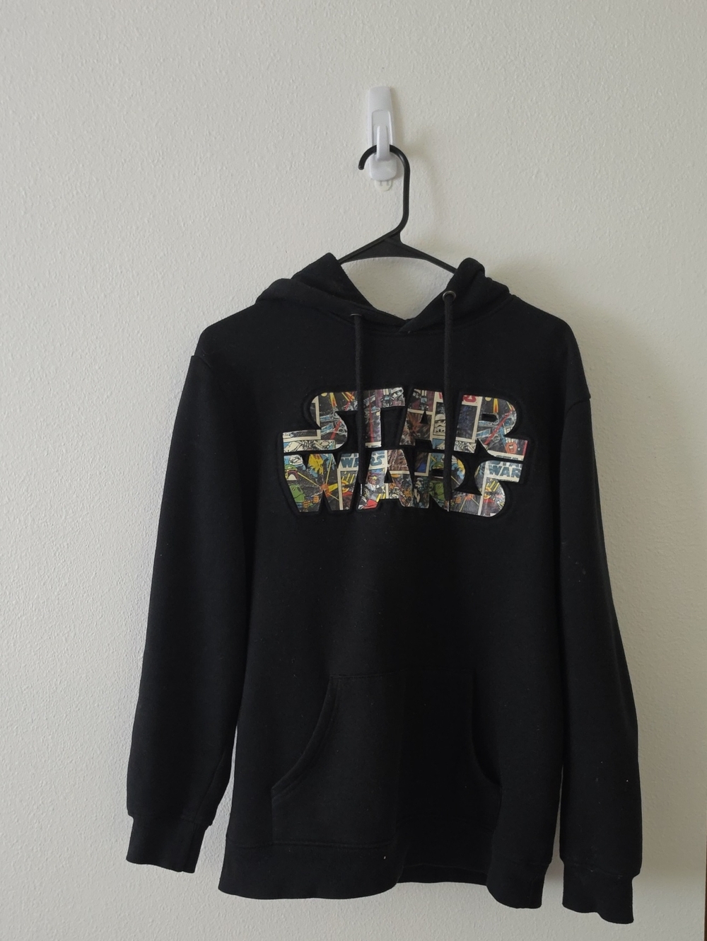 Star Wars Black Pullover Hoodie with Multi-Color Logo